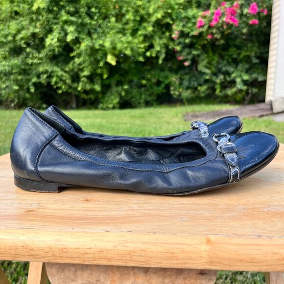 AGL Attilio Giusti Leombruni Monika Leather Cap Toe Ballet Flats Size 42 / US 12 - Picture 3 of 9